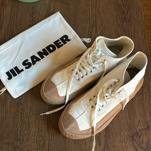 Jill Sander white shoes for men size 44 EU/US 10.5, made in Spain, Dust bag incl